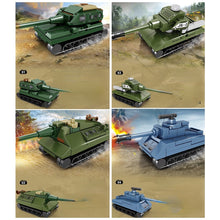 Load image into Gallery viewer, 461PCS Military WW2 Set Cheetah Tank Fighter L48 Chaser JS-2 Firefly M26 SU-100 Destroyer Model Toy Building Block Brick Gift Kids DIY Compatible Lego