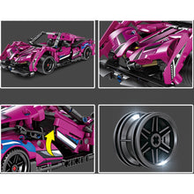 Load image into Gallery viewer, 503PCS MOC Technic Speed Purple Racing Sports Car Pull Back Model Toy Building Block Brick Gift Kids DIY Compatible Lego