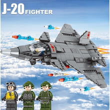 Load image into Gallery viewer, 778PCS Military WW2 J-20 Chengdu FireFang Air Fighter Figure Model Toy Building Block Brick Gift Kids DIY Compatible Lego