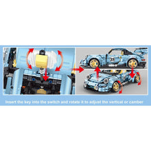 Load image into Gallery viewer, 2368PCS MOC Technic Speed Static Blue 911 RWB Super Racing Sports Car Model Toy Building Block Brick Gift Kids DIY Compatible Lego 1:10