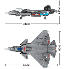 Load image into Gallery viewer, 778PCS Military WW2 J-20 Chengdu FireFang Air Fighter Figure Model Toy Building Block Brick Gift Kids DIY Compatible Lego