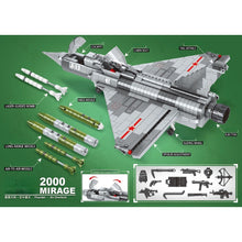 Load image into Gallery viewer, 1066PCS Military WW2 Mirage 2000 Air Fighter Aircraft Figure Model Toy Building Block Brick Gift Kids DIY Compatible Lego