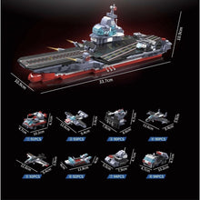 Load image into Gallery viewer, 736PCS MOC Military WW2 8in1 Fujian Class Aircraft Carrier Model Toy Building Block Brick Gift Kids DIY Compatible Lego