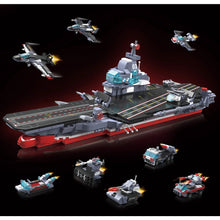 Load image into Gallery viewer, 736PCS MOC Military WW2 8in1 Fujian Class Aircraft Carrier Model Toy Building Block Brick Gift Kids DIY Compatible Lego