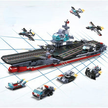 Load image into Gallery viewer, 736PCS MOC Military WW2 8in1 Fujian Class Aircraft Carrier Model Toy Building Block Brick Gift Kids DIY Compatible Lego