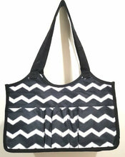 Load image into Gallery viewer, Thirty One Organizing Utility Keep it Tote Cosmetic Bag 31 gift in Black Chevron
