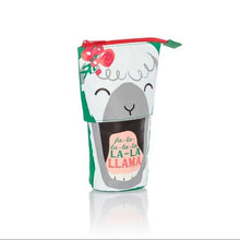 Load image into Gallery viewer, Thirty One Hide & Peek Pouch Cosmetic Pen Bag 31 Gift Cute in Holiday Llama