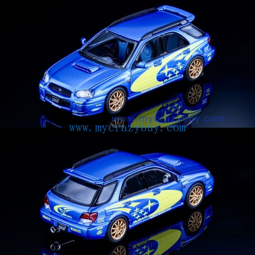 1:64 Furuya Blue Rally Impreza WRX STI VIII 8 Wagon Model Diecast Metal Car