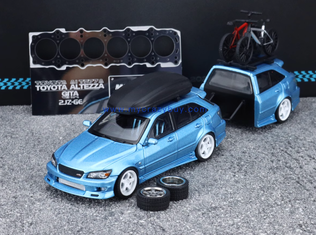 Mortal 1:64 HEC Blue Altezza Wagon Trailer Sport Model Diecast Metal Car New Collection