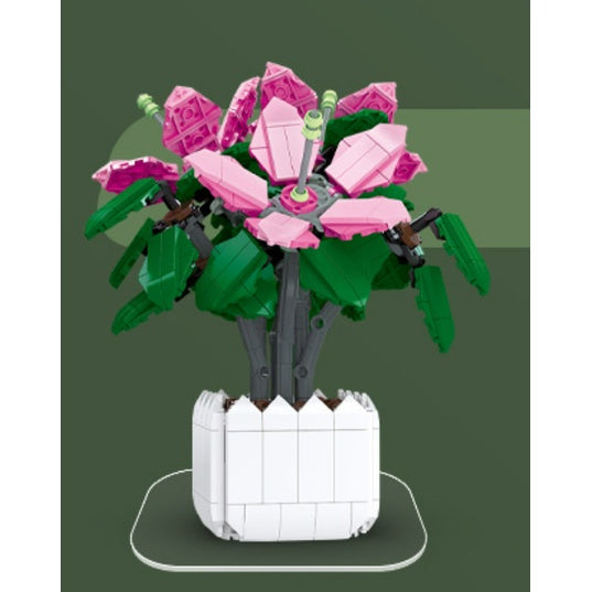 monstera lego 698PCS MOC Lily Azalea Flower Potted Plants Model Toy Building Block – mycrazybuy store