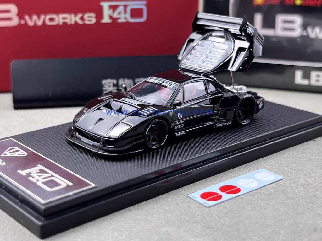 Star 1:64 Black F40 LBWK Racing Sports Model Diecast Metal Car New Collection