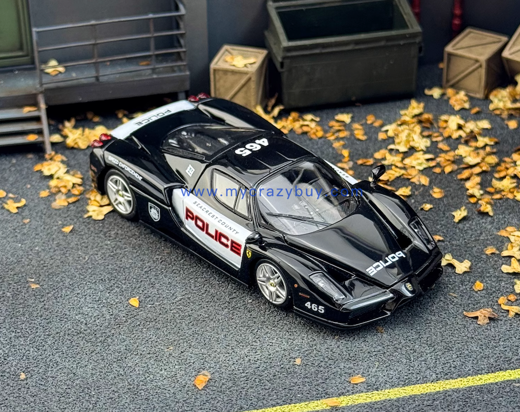 King 1:64 Black NFS Police Enzo Racing Sports Model Diecast Metal Car New Collection