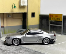 Load image into Gallery viewer, SW 1:64 Silver JDM S15 Slivia Widebody Racing Sports Model Diecast Metal Car
