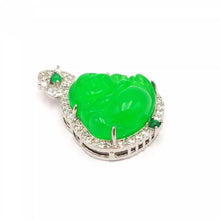 Load image into Gallery viewer, Nature Jade Laughing Budha Pendant Necklace Gift Jewelry Luck Blessing Fortune c
