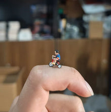 Load image into Gallery viewer, 1:64 Painted Figure Model Miniature Resin Sand Toy Cycling Kid Boy Bicycle Child
