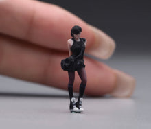 Load image into Gallery viewer, 1:64 Painted Figure Model Miniature Resin Sand Cool Girl Rock Style Lady Black
