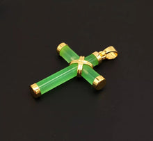 Load image into Gallery viewer, Nature Cross Jade Pendant Necklace Jewelry charm Blessing Gift for Woman &amp; Man G
