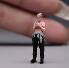 Load image into Gallery viewer, 1:64 Painted Figure Model Miniature Resin Sand Diorama Car Repair Girl Worker
