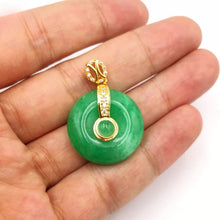 Load image into Gallery viewer, Nature Jade Round Pendant Necklace Gift Jewelry charm Blessing Lucky Fortune g
