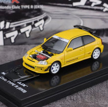 Load image into Gallery viewer, MH 1:64 Yellow Carbon Civic Type R EK9 Sports Model Diecast Metal Car New Collection
