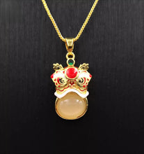 Load image into Gallery viewer, Nature Jade Traditional Lion Pendant Necklace Gift  Jewelry charm Blessing New
