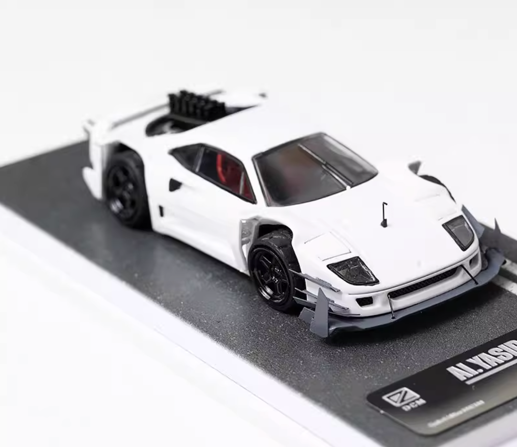 DCM 1:64 White F40 Custom Racing Sports Model Diecast Metal Car New Collection