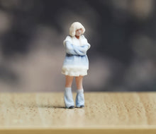 Load image into Gallery viewer, 1:64 Painted Figure Model Miniature Resin Diorama Blond Pretty Girl Lady Stand
