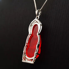 Load image into Gallery viewer, Nature Jade Guanyin Pendant Necklace Gift Jewelry charm Blessing Lucky New Red S
