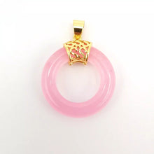 Load image into Gallery viewer, Nature Jade Ring Round Pendant Necklace Gift Jewelry charm Blessing Fortune b
