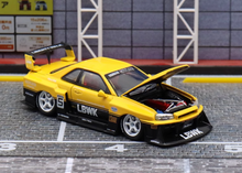 Load image into Gallery viewer, SW 1:64 Yellow JDM Skyline GTR ER34 LBWK #5 Sports Model Diecast Metal Car New

