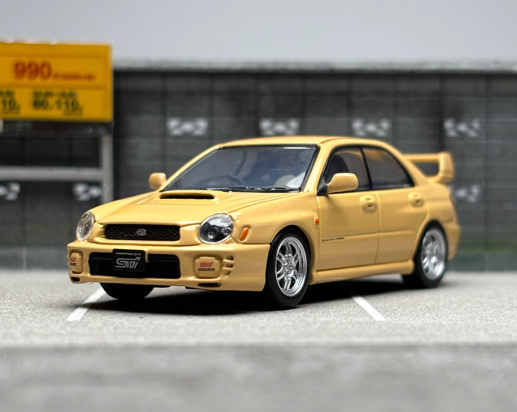 1:64 Furuya HEC Yellow Impreza WRX STI VII 7 Sedan Model Diecast Metal Car New