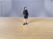 Load image into Gallery viewer, 1:64 Painted Figure Model Miniature Resin Diorama Sand Sporty Cool Girl in Black
