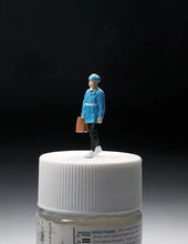 Load image into Gallery viewer, 1:64 Painted Figure Mini Model Miniature Car Scenes Resin Delivery Man Courier
