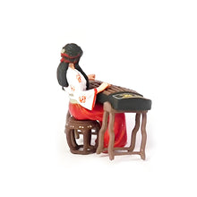 Load image into Gallery viewer, 1:64 Painted Figure Mini Model Miniature Resin Diorama Chinese Guzheng Lady Red
