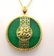 Load image into Gallery viewer, Nature Jade Fortune Round Pendant Necklace Gift Jewelry charm Blessing Lucky B
