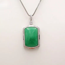Load image into Gallery viewer, Nature Retangle Jade Pendant Necklace Gift Jewelry charm Blessing Fortune New S
