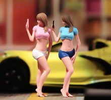 Load image into Gallery viewer, 1:64 Painted Figure Model Miniature Resin Diorama Sand Selfie Sexy Lady Girl Toy
