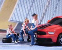 Load image into Gallery viewer, 1:64 Painted Figure Model Miniature Resin Diorama Woman Car Repair Worker Beauty
