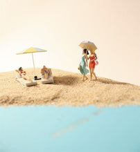 Load image into Gallery viewer, 1:64 Painted Figure Model Miniature Resin Diorama Sand Toy Beach Pool Sunbath
