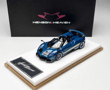 Load image into Gallery viewer, HH 1:64 Blue Carbon Huayra Tricolore Convertible Model Diecast Metal Car New Collection
