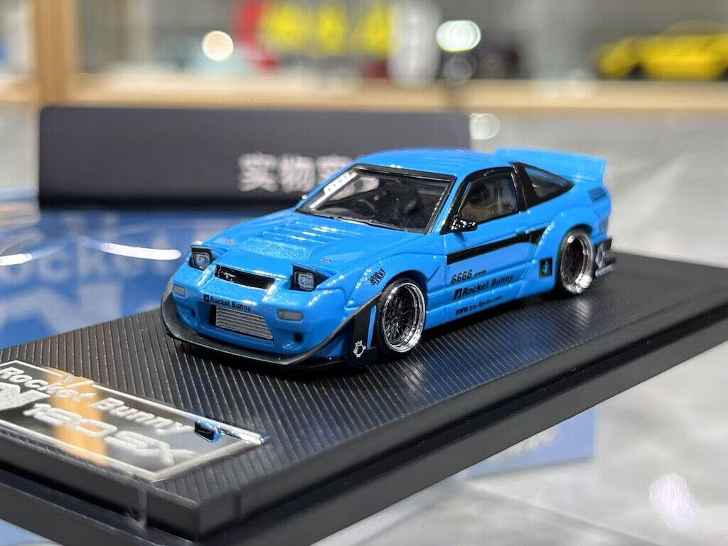MT 1:64 JDM Blue Silvia S13 180SX Rocket Bunny Model Diecast Metal Car New Collection