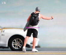 Load image into Gallery viewer, 1:24 Painted Figure Model Miniature Resin Diorama Sand Backpack Man Standing
