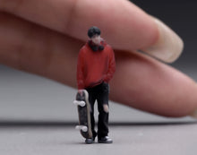 Load image into Gallery viewer, 1:64 Painted Figure Model Miniature Resin Sand Boy with Skate Board in Red Cool
