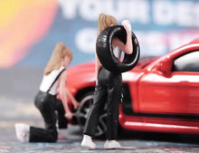 Load image into Gallery viewer, 1:64 Painted Figure Model Miniature Resin Diorama Sand Repair Car Worker Lady
