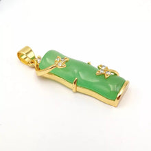Load image into Gallery viewer, Nature Jade Bamboo Pendant Necklace Gift Jewelry charm Blessing Lucky Green New
