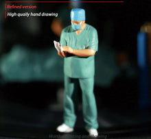 Load image into Gallery viewer, 1:64 Painted Figure Mini Model Miniature Resin Diorama Doctor Nurse Preparing
