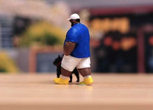 Load image into Gallery viewer, 1:64 Painted Figure Model Miniature Resin Diorama Sand Walking Dog Strong Man
