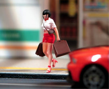 Load image into Gallery viewer, 1:64 Painted Figure Model Miniature Resin Diorama Toy Sand Shopping Girl Lady
