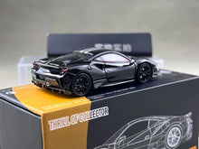 Load image into Gallery viewer, TOC 1:64 Black 488 Pista Coupe Racing Sports Model Diecast Metal Car New Collection

