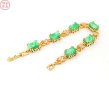 Load image into Gallery viewer, Nature Jade Beaded Bracelet Jewelry Blessing Lucky Fortune Gift For Her Green g
